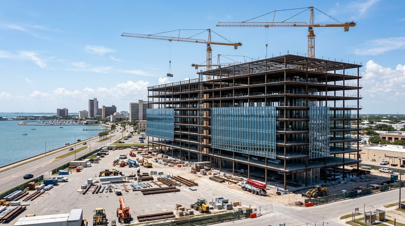 Commercial building under construction in Corpus Christi, TX